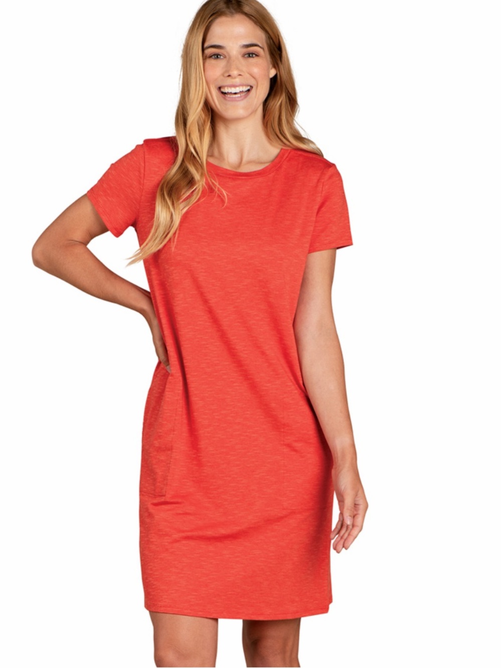 Toad&Co Women’s Organic Cotton Windmere II Shortsleeve Dress in Chili S
